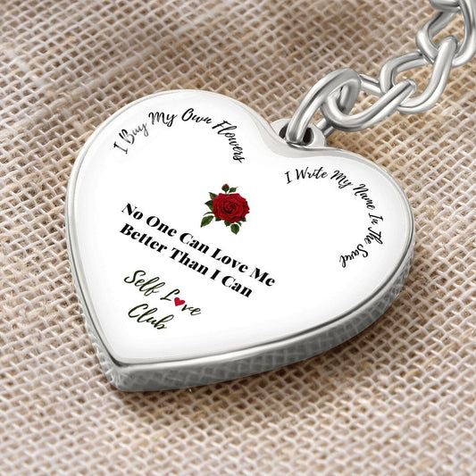 Self-Love Club Heart Keychain- No One Can Love Me Better Than I Can