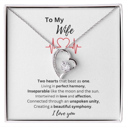 To My Wife - Perfect Harmony  Necklace  for Valentine's Day, Birthdays and Anniversaries .She will be love it.