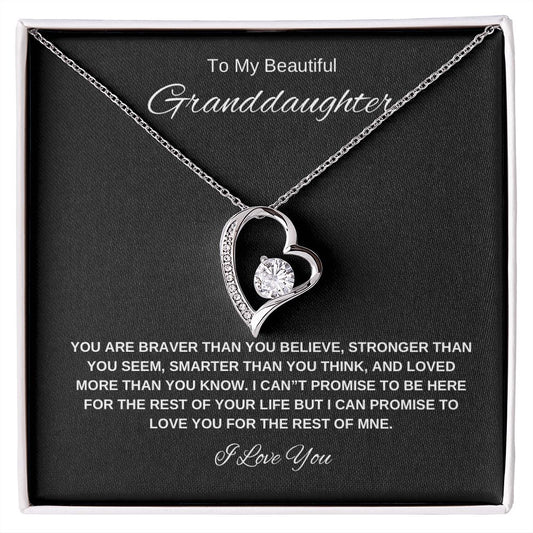 To My Beautiful Granddaughter Forever Love Necklace